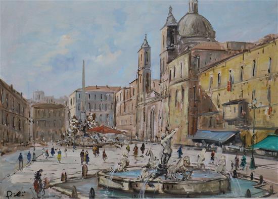 Italian School, oil on canvas, Gianicolo Fountain, Rome 50 x 68cm.